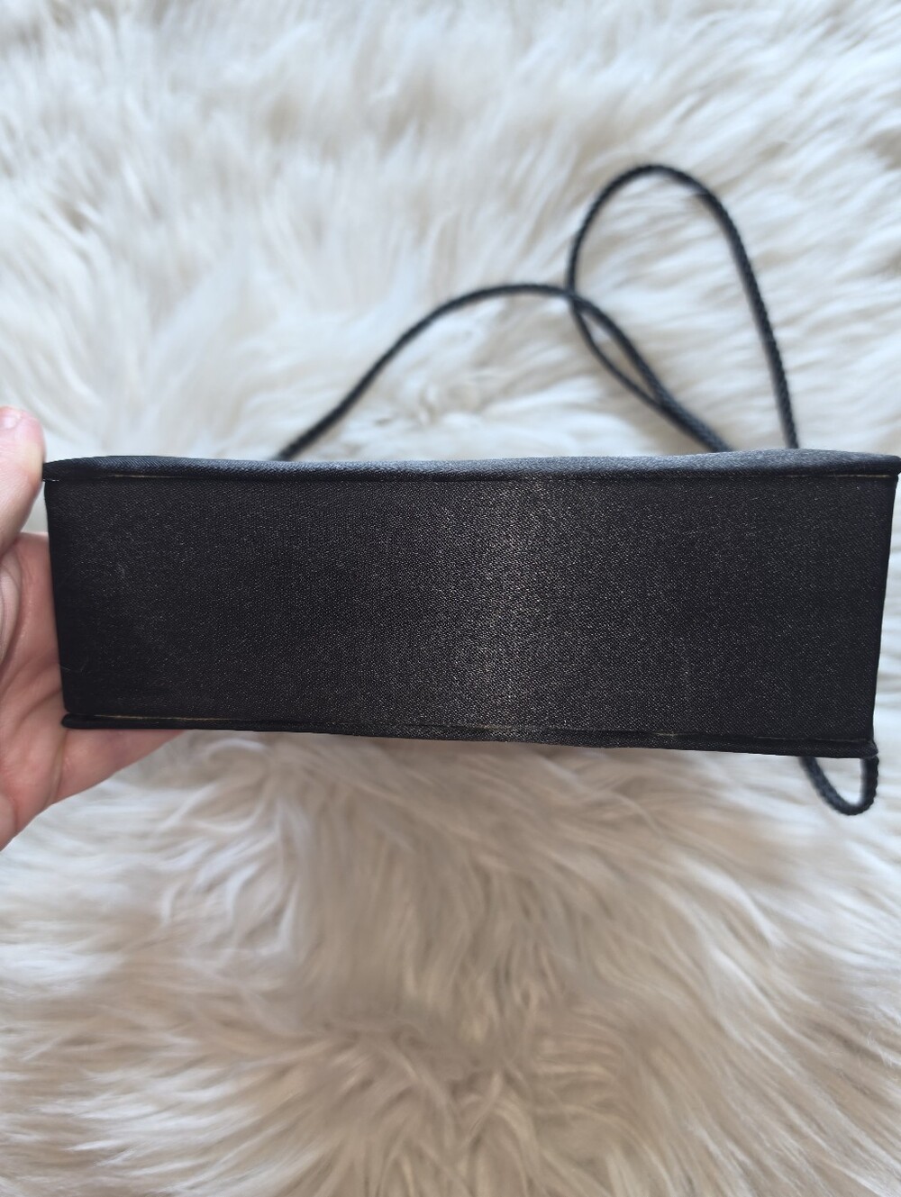 Vintage SASHH New York Black Satin Evening Bag Clutch Handbag 90s - Picture 4 of 6